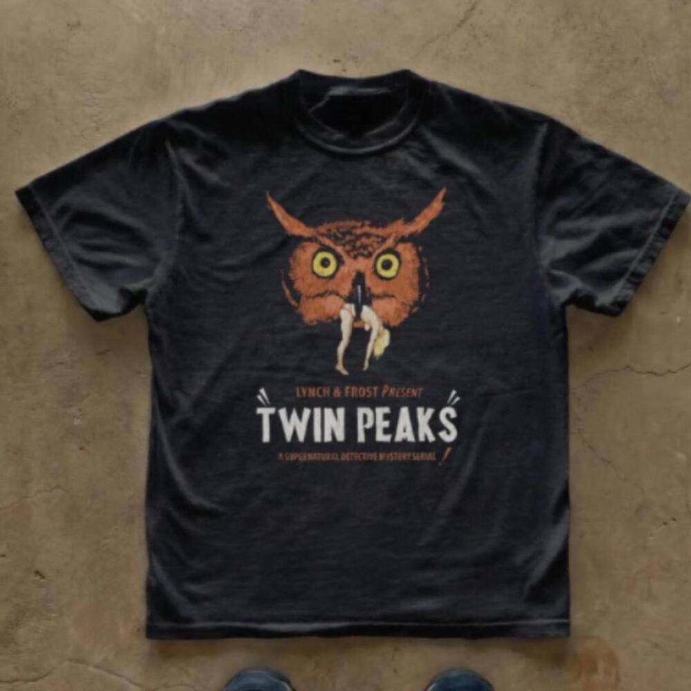 Gildan Men Black T-Shirt Twin Peaks Black Cotton T-Shirt